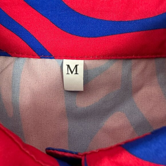 Womens Vibrant Abstract Print Button-Up Shirt - Size Medium - Picture 3 of 5